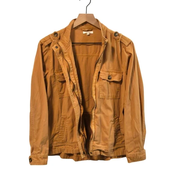 Maurices Mustard Yelllw Long Sleeve Lightweight Utility Jacket Size Large - Picture 3 of 8